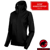 【MAMMUT 長毛象】女 極限 輕量全防風保暖透氣軟殼外套夾克 WindStopper 黑 00072