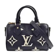 【Louis Vuitton 路易威登】M81456經典NANO SPEEDY Empreinte皮革手提/斜背小包