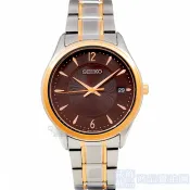 SEIKO 精工表 SUR470P1手錶 藍寶石水晶鏡面 玫瑰金X咖啡面 日期 鋼帶 石英錶 男錶 【澄緻精品】