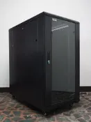 【ANP】19吋 60cm寬x100cm深 22U 黑色  前玻璃門後鐵門機櫃 網路機櫃 伺服器機櫃 電腦機櫃 監視系統
