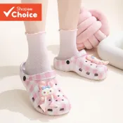 女士可愛平底涼鞋 Crocs All Seasons 粉色平底涼鞋 LFA85044