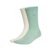 adidas 休閒襪 Crew Sock 2PP 綠 米白 襪子 長襪 中筒 三葉草 愛迪達 2雙入 IX7603