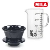 【百利市購物中心】MILA 陶瓷蛋糕濾杯組合(Kadou變色貓量杯600ml)