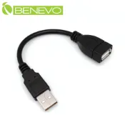 BENEVO 10cm USB2.0 A公-A母 高隔離延長線採96編金屬編織 (BUSB0010AMFG)