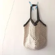 hm2。純棉 格紋編織 手提肩背袋 L