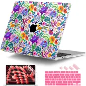 新款MacBook花朵保護殼 蘋果筆電 Air Pro 13 14 15 16英寸 M4 M3 M1 M2晶片UV彩繪外