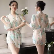 【和服睡袍】 和服睡袍 冰絲睡袍 日式睡袍 和風睡袍 性感睡袍 浴袍 睡衣女 夏季睡袍 薄款睡袍 睡裙 高檔睡裙