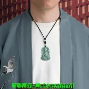 【可開統編】精品天然a貨翡翠豆種四臂觀音掛件玉石蓮花吊墜玉佩男士時尚送禮項鏈