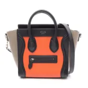 【DOKODEMO】【二手】Celine CELINE手提包 Luggage Nano Shopper 2WAY 黑色/橙色/灰褐色皮革 Luggage Nano Shopper 女款二手 B