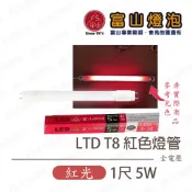 〖富山〗LED T8 紅色燈管 1尺 5W 神明燈 日光燈管 娛樂場所 氣氛照明 神龕照明