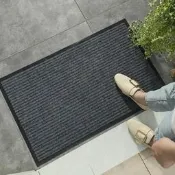 地墊進門墊 雙條紋純色入門墊入戶吸水家用PVC商鋪大門口地毯