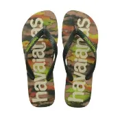【havaianas 哈瓦仕】拖鞋 男女鞋 大LOGO 迷彩 圖騰 潮流 Top Logomania Fashion 綠 4148449-3581U(哈瓦士)