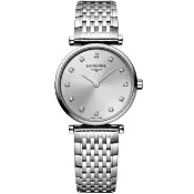 【LONGINES 浪琴】嘉嵐系列 超薄鑽石石英女錶-灰/24mm(L4.209.4.70.6)