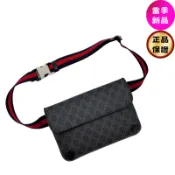 Gucci 792091 GG Supreme 胸前包/腰包 黑色