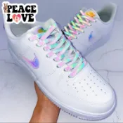 適配Nike Air Force 1 Low 彩虹像素鐳射反光漸變空軍一號AF1鞋帶