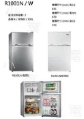 【小葉家電】東元TECO【R1001N】【R1001W】100公升N銀色W白色.雙門冰箱.小冰箱.租屋.套房