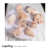 印度輝沸石粉橘白水晶原礦