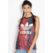 正品公司貨 Adidas Originals 愛迪達 三葉草 AJ8538 紅蛇紋 網狀無袖背心 運動上衣 二手