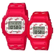 【CASIO 卡西歐】限量天使與惡魔 情人對錶-紅 送禮 禮物 推薦(LOV-20B-4)