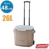 【Coleman】26.5L 灰咖啡拉桿冰箱(保冷力48小時).保冷保冰箱.冰筒.冰桶.置物箱.保鮮桶/ CM-25749