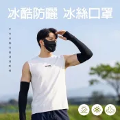 Deparee 蒂巴蕾 冰酷防曬冰絲口罩-黑色 防曬口罩 抗UV 可水洗 UPF50+ 冰絲口罩