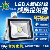 LED人體紅外線感應投射燈 30W 50W LED 感應式投光燈 探照燈 工廠直營 靈敏度高附發票