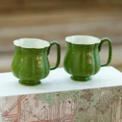 全球選品1館 生活百貨 小青柑灑金小茶杯陶瓷主人杯精緻功夫茶具品茗杯茶盞對杯禮盒