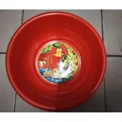 現貨 古早傳統花紋 370 360 330 臉盆 台灣製 塑膠 普渡 足盆 洗臉盆 水桶 圓盆 水盆 浴盆 無花紅色面盆