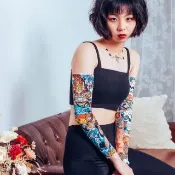 【Mega coouv】男女共款 涼感抗UV防曬袖套 圖騰款(重機防曬袖套 浮世繪 涼感袖套 刺青袖套)