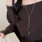時尚水滴流蘇項鍊女簡約個性氣質設計感配飾