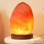 【鹽夢工場】9-12kg玫瑰鹽燈 原木座｜鹽燈 玫瑰鹽燈 喜馬拉雅山天然岩鹽 財位擺放 風水擺飾 招財開運 喬遷禮 居家