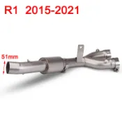 適用於摩托車Yamaha R1改裝排氣管 2015-2021年 不鏽鋼帶鼓中段