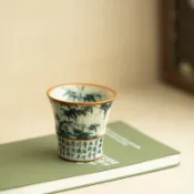 ⚡叄景頁商店⚡景德鎮陶瓷汝窯青花茶杯功夫茶具主人杯竹影單杯聞香杯個人品茗杯