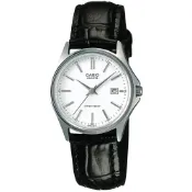 (店+)【CASIO 卡西歐】【柒號本舖】CASIO 卡西歐石英皮帶日誌女錶-銀白 / LTP-1183E-7A (台灣公司貨)