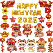 [24h髮貨]紅燈籠新年鋁膜氣球元旦氛圍布置福到恭喜髮財鋁箔氣球批髮生日布置 派對布置 生日氣球 派對氣球