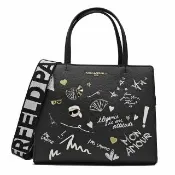 【KARL LAGERFELD 卡爾】卡爾老佛爺巴黎鐵塔金屬飾邊手提包斜背包