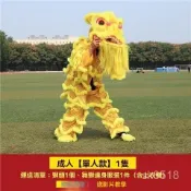 新貨優選單人舞獅錶演的道具成人南師北獅醒獅服裝小獅子頭整套舞獅子 醒獅 舞龍舞獅 舞獅頭 舞獅衣服 民俗技藝 道具