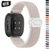 彩色尼龍錶帶兼容 Fitbit Versa 4 3 2 1 Versa Lite 運動替換錶帶適用於 Fitbit Ve