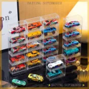 tomica小汽車收納盒 1:64模型車 壓克力展示盒 透明防塵櫃 多美小汽車 公仔展示櫃 可疊加收納 模型車展示盒