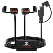 【Supamoto】QC3.0快充—USB.8(雙車充/IP65/防水/SAE/通用/檔車/車把/鏡座/機車改裝)