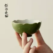 全球選品1館 生活百貨 彌言小青柑手繪雛菊花口茶杯陶瓷品茗杯復古撒金大號主人杯喝茶杯