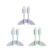 【KINYO】晶透斜紋編織快速充電傳輸線1M Type-C/蘋果(USB-A920/USB-C920/USB-TYC20)