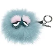 【FENDI 芬迪】Lagoon BAG BUG系列藍拼粉狐狸毛絨銀扣小怪獸吊飾/掛飾(藍色/粉7AR467-6DK-F01E3)