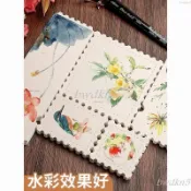 # c886t 水彩紙明信片 繪畵空白卡片 郵票票根 水彩書簽 異形水彩紙票根空白郵票書簽帶鋸齒美術手繪專用加厚300g