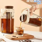 天際生活 【大容量冷萃】冷萃壺 冷泡壺 冷水壺 冰滴壺 冷萃杯 冷泡杯 咖啡壺 茶壺 耐熱玻璃 細網過濾 冰櫃專用 夏日清涼必備
