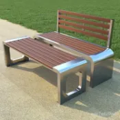⭐臺灣精選⭐不銹鋼公園椅 戶外長椅 防腐塑木長條凳 長座椅 商場休息休閒小區長凳 長條凳 露營椅 庭院桌椅