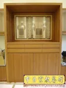 現代佛堂設計 5尺1神桌雙姓祖牌 多層次佛櫥神櫥樣示參考 雷射雕刻神聯佛聯 高級香爐 居家佛堂設計美學 ~N206