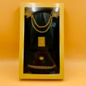 【心逸】紙紮男用金飾套組 / 紙紮飾品 金飾 項鍊 手鍊 / 冥用 / 清明 / 拜拜 / 金紙 / 往生用品