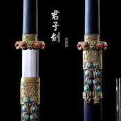 收藏級龍泉劍 手工鍛造寶劍 未開刃漢劍 八面花紋鋼長劍 鎮宅辟邪 居家擺飾