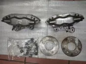 富豪 VOLVO S70 850  正廠V70R後brembo 4活塞卡鉗+鋁合金轉接座+鋁圈墊片+長螺絲+330碟盤組